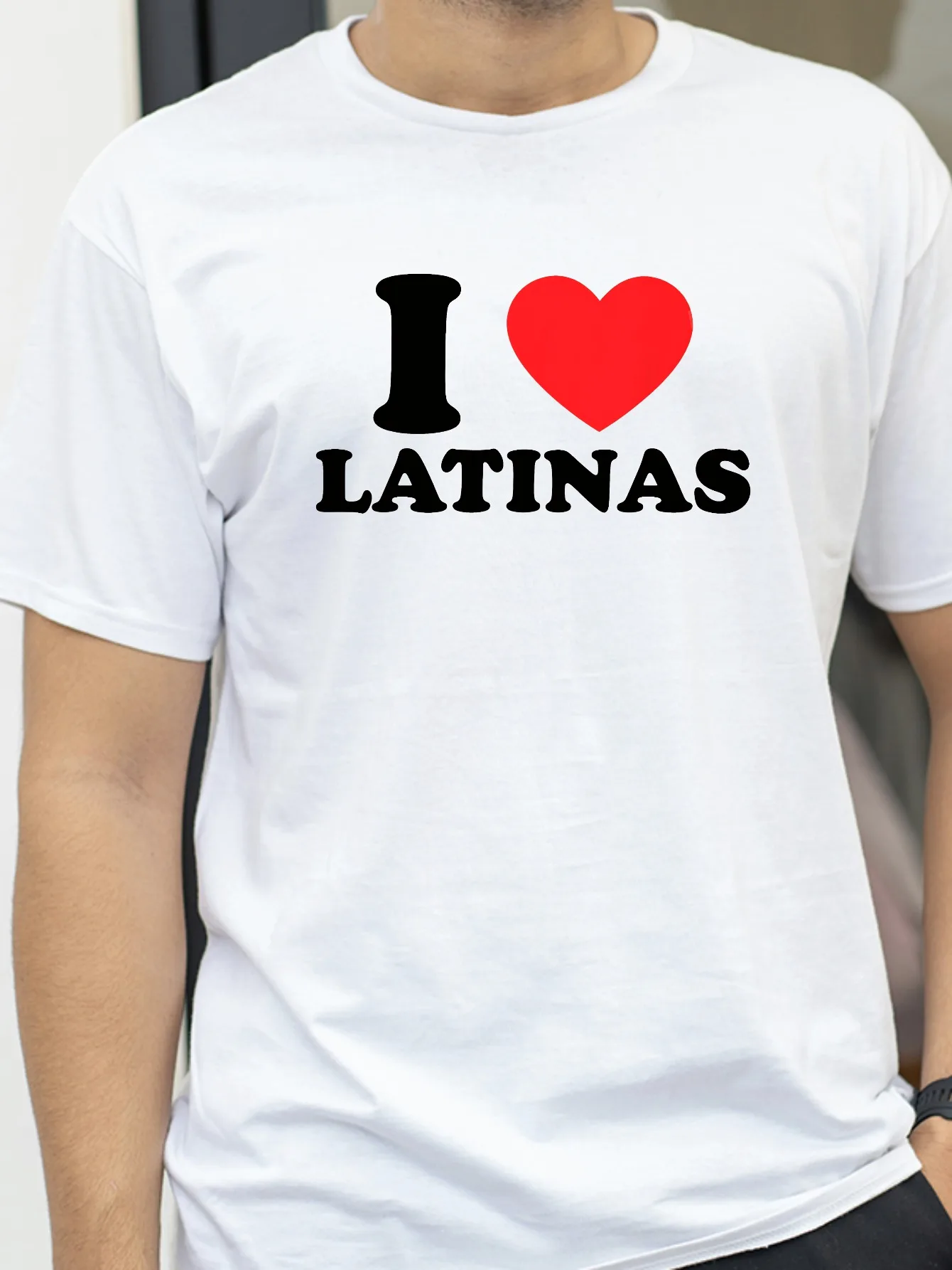 

I Love Latinas I Heart Latinas Vintage Sportswear T-Shirt Men Casual Trend Short Sleeve Tee
