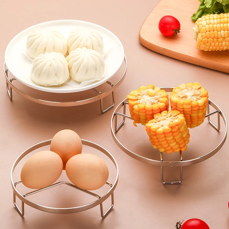 

Stainless Steel Steamer Rack Multi-Function Kitchen Storage Rack Heat Resistant Waterproof Countertop Pot Holder