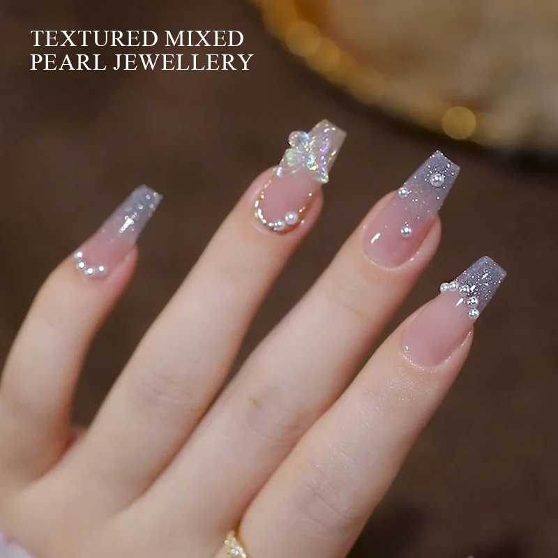 6/12 Grids Multi Sizes Half Round White Pearl Nail Art Decoration Flatback Half Pearl/3D Round Nail Box Nail Accessories Parts
