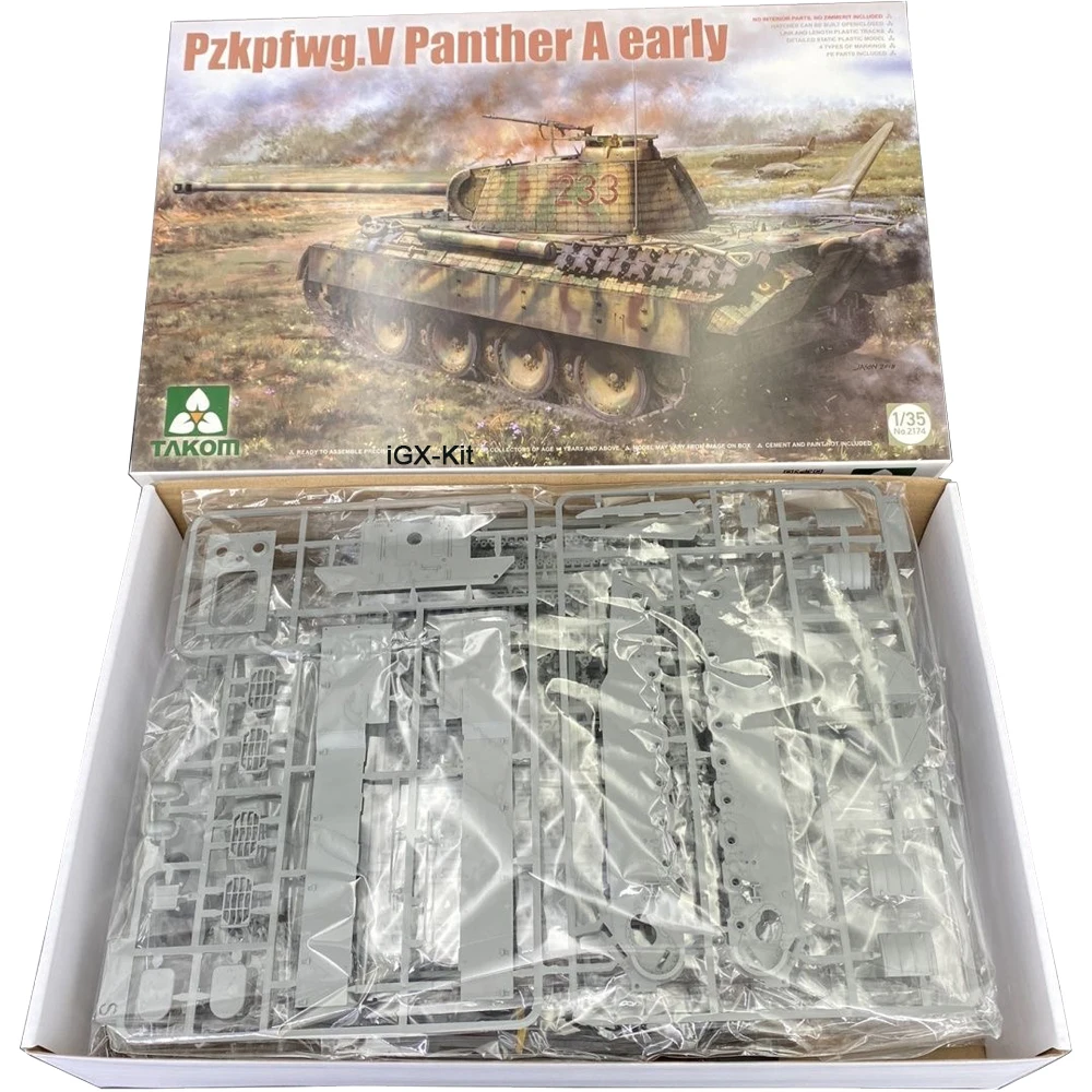TAKOM 2174 1:35 Scale Pzkpfwg V Panther A Early Medium Tank Vehicle Hobby Craft Plastic Assembly Model Building Kit