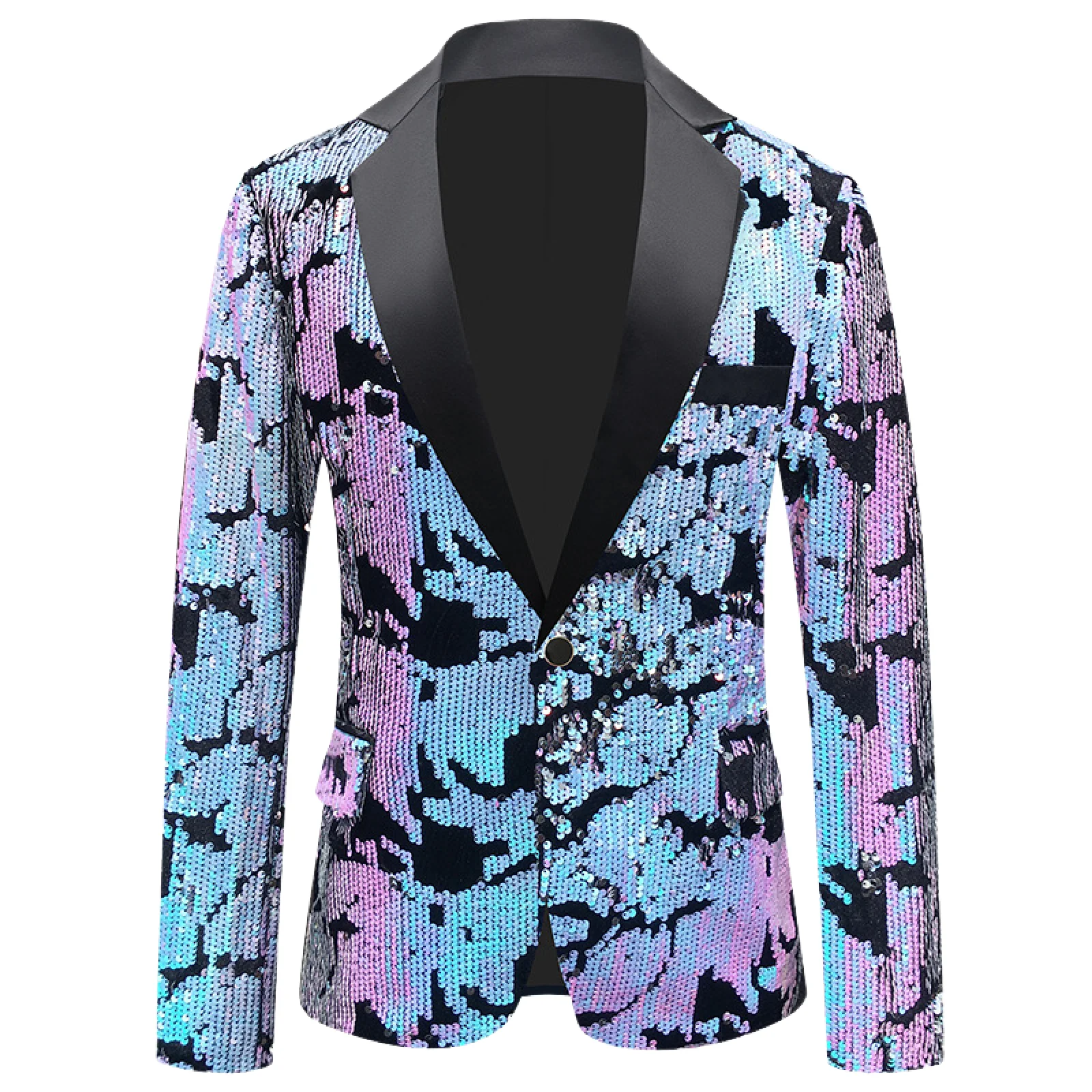 

Мужской бархатный костюм с пайетками, костюм ведущего певца с градиентом, пиджак для Хэллоуина, рождественской вечеринки