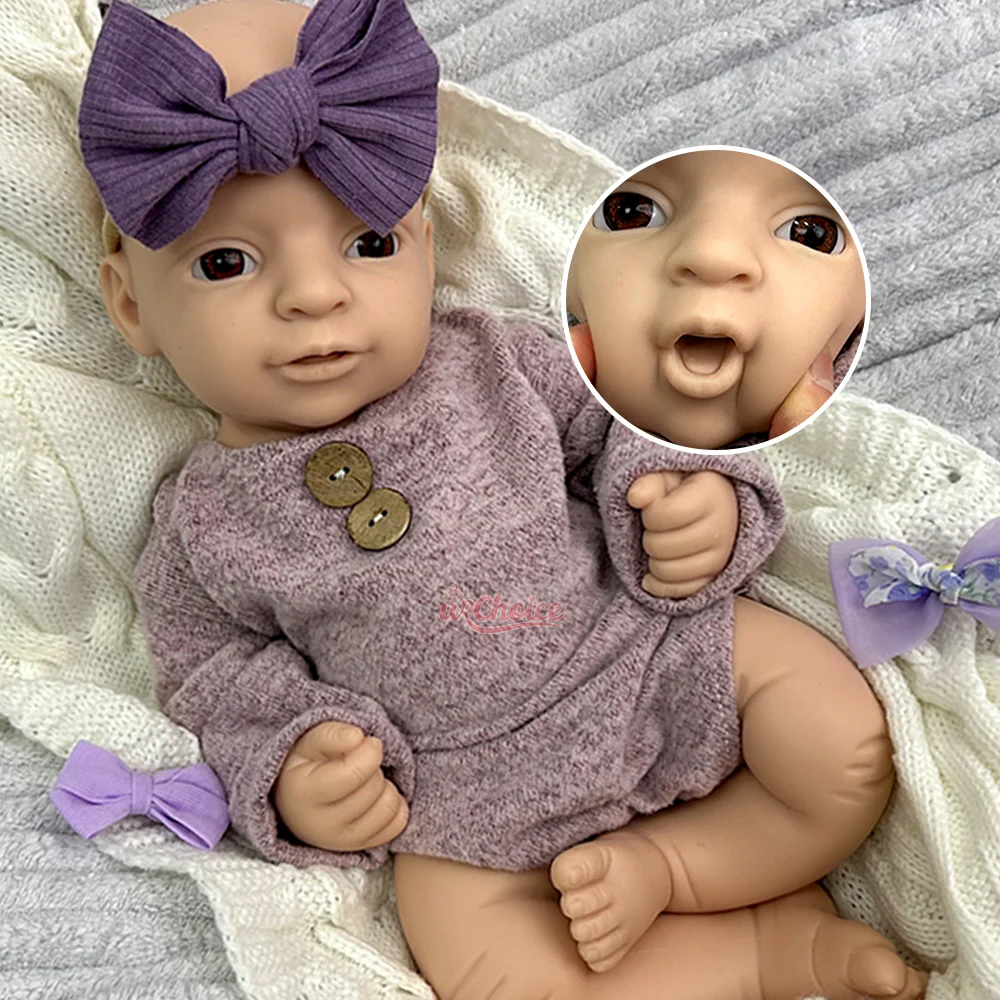 واقعية قابل للغسل مفتوحة الفم 17 "غير مصبوغ سيليكون تولد من جديد طفلة لينة دائم دمية Muñeca جامع الفنان دمية المتحمسين #1