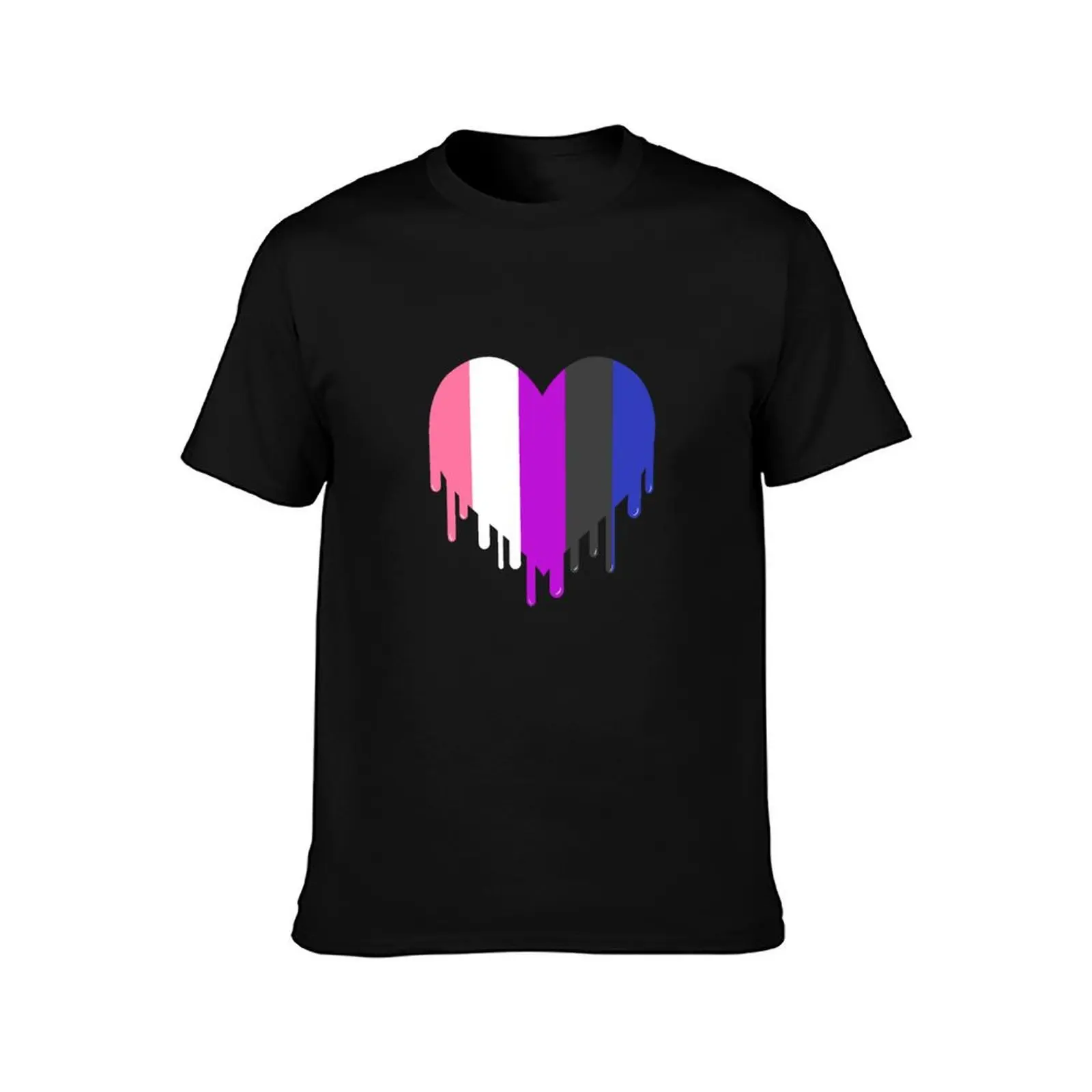 Dripping Genderfluid Heart Genderfluid Pride T-Shirt sublime graphic t shirt vintage graphics funny t shirts for men