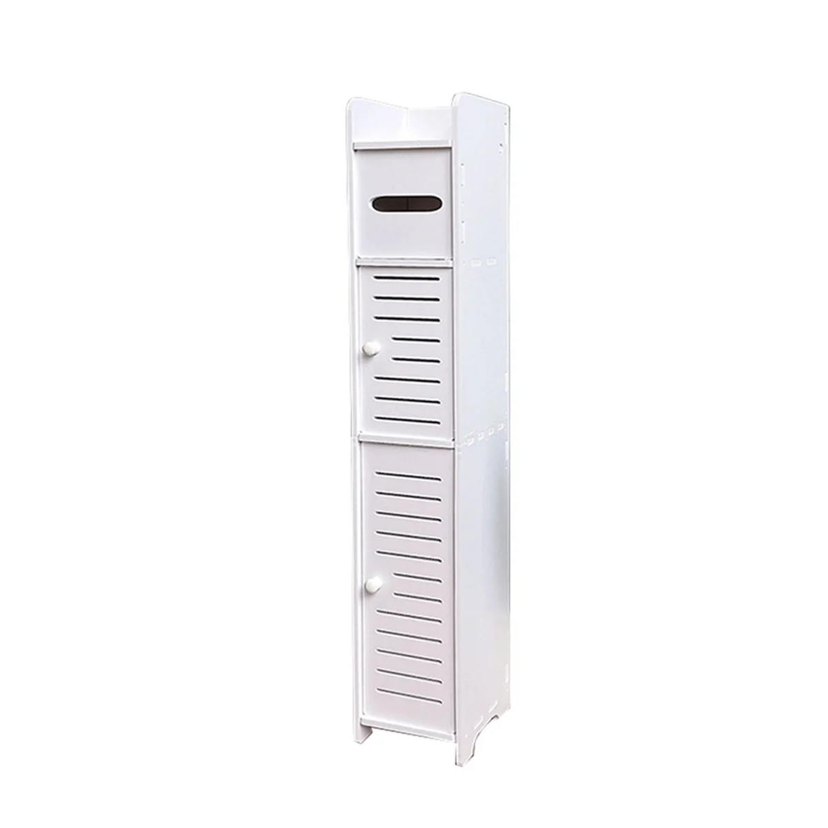 Storage Cabinet for Small Spaces, Over the Toilet Cabinet for Skinny Bathroom Storage Corner Floor (White)