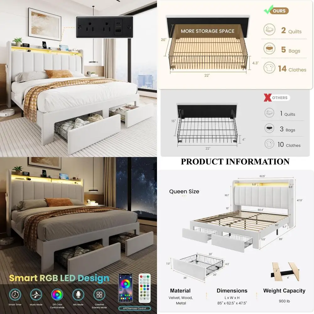 Velvet Queen Bed E …