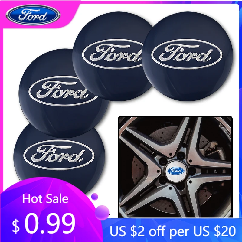 

2025 популярные наклейки на автомобиль, 4 шт., 56 мм, эмблема автомобиля, колпаки центральной ступицы колес, наклейка, аксессуар для Ford Focus Fiesta Puma Ranger Kuga MK7