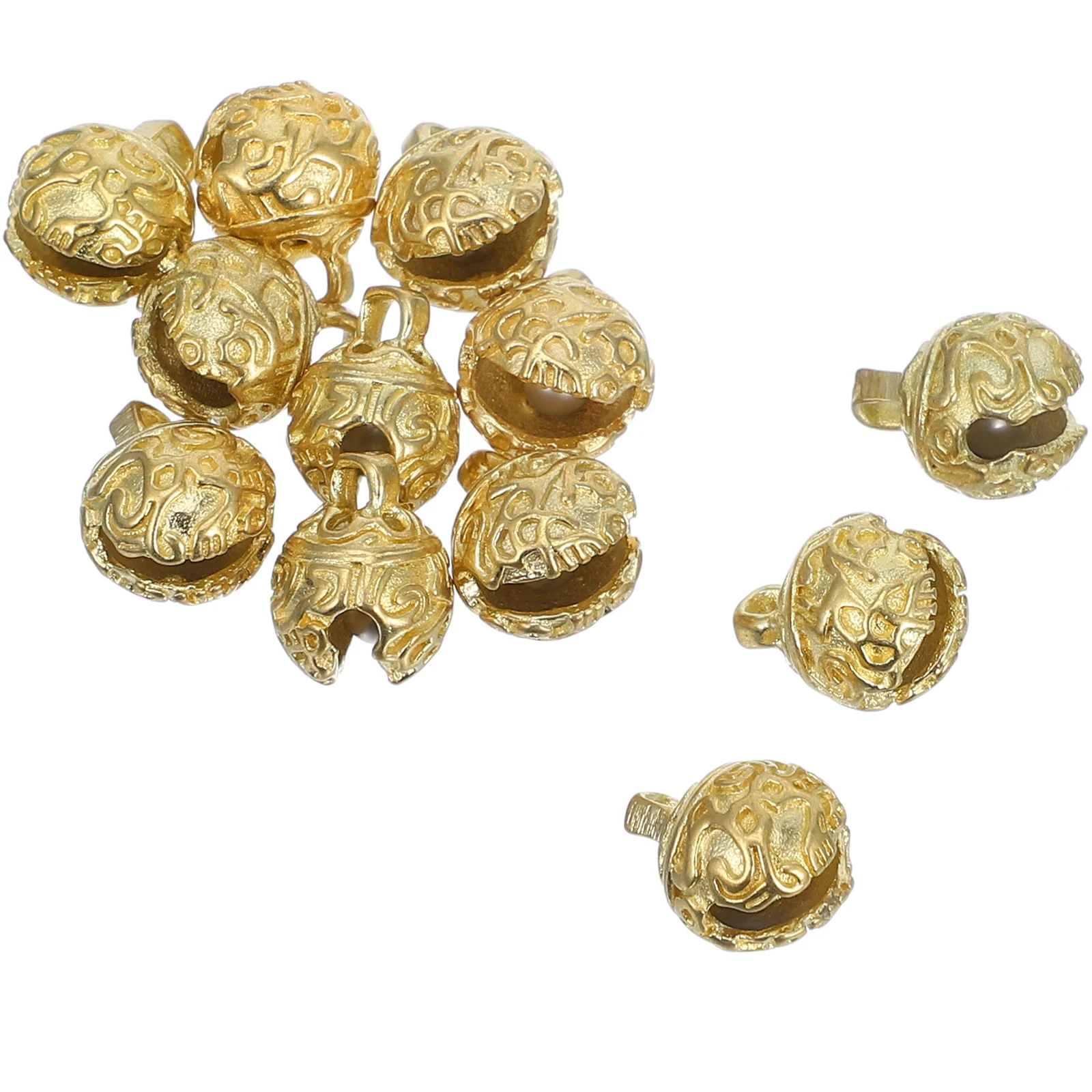 

12Pcs Tiny Bell Charms Brass Material Vintage Chinese Design for DIY Jewelry Making Crafts Keychain Decoration Craft Lovers