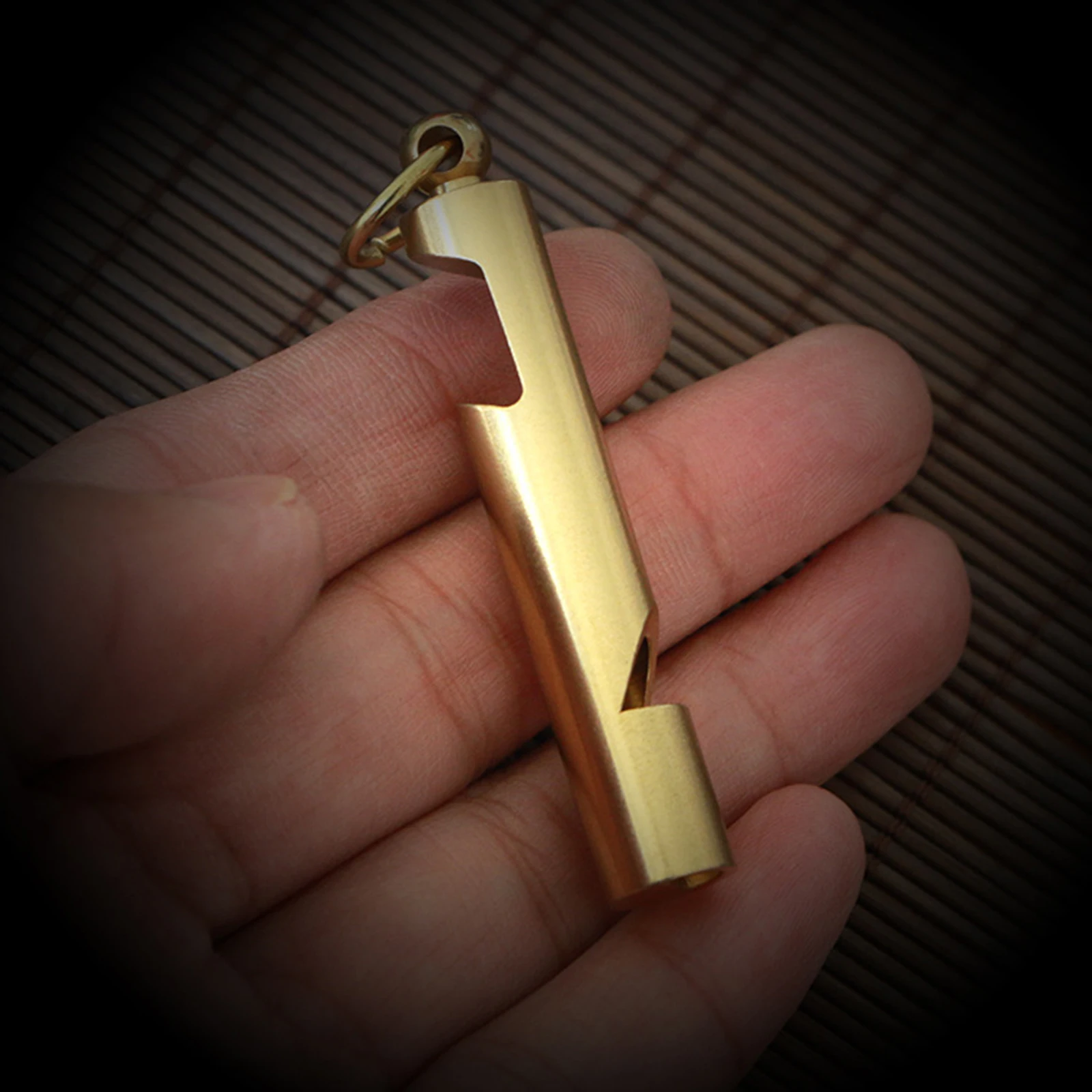 1Pc Brass Whistle Opener Keyring Multifunctional 60*10mm Lightweight Portable Outdoor Travel Training Survival Danger Warning