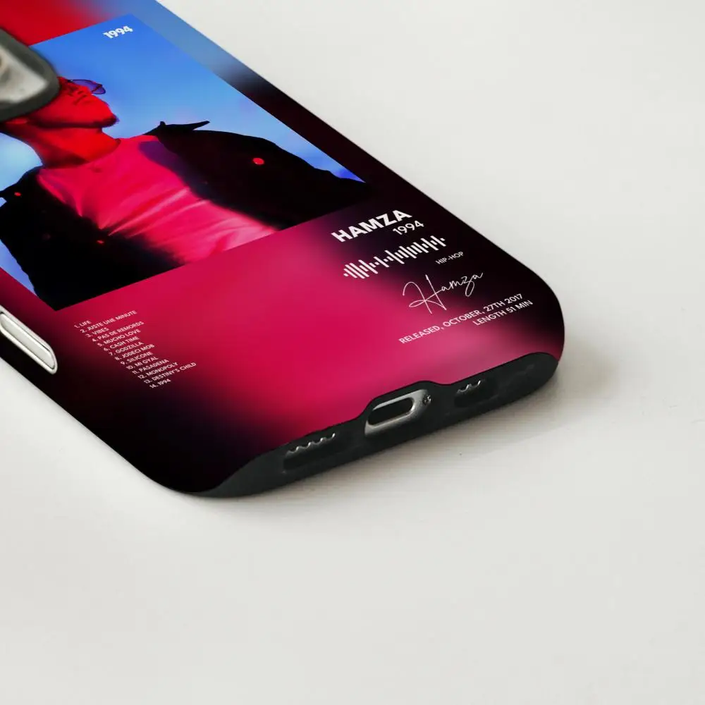 حافظة هاتف همزا لهاتف آيفون 17 16 15 14 13 12 برو ماكس بلس لامعة عالية الدقة بطبقة مزدوجة غلاف صلب سائل #3