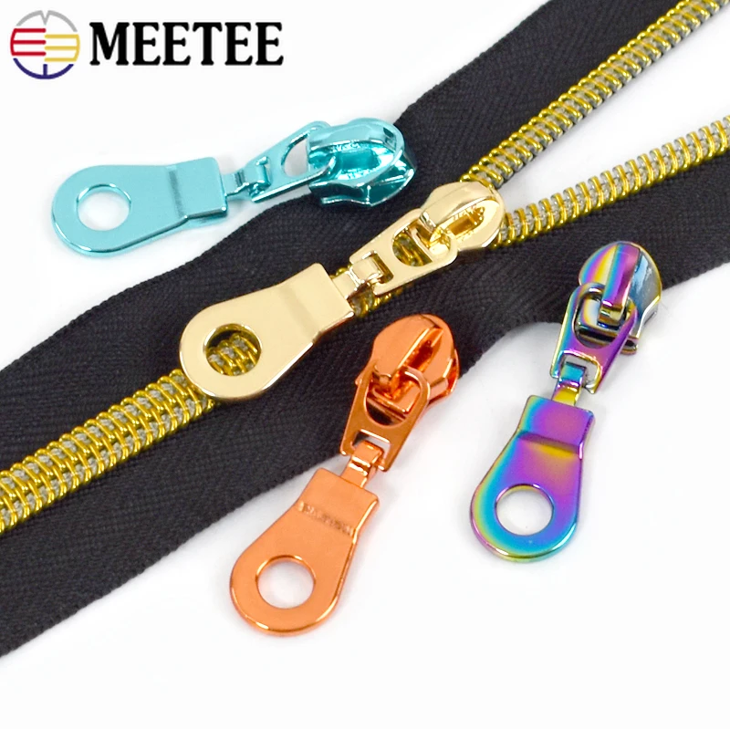 5/10/20Pcs Meetee 5# Zipper Slider for Nylon Zippers Bag Clothing Zips Puller Jacket Closures Decor Zip Head Sewing Accessories