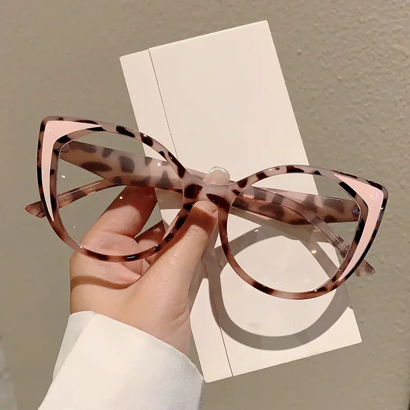 Anti Blue Light Glasses Women For Men Vintage Luxury Brand Designer Myopia Prescription Optical Pink Sexy Cat Eye Glasses Frames