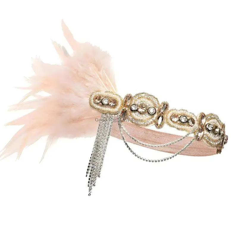 

Elegant Feathered Tiaras Hairband With Sparkling Rhinestones Crownpiece For Prom Evening Event Theatrical Performances