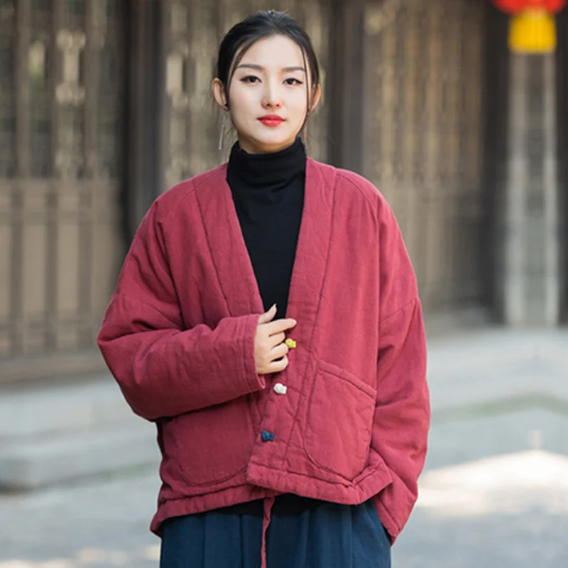Women's Winter Down Jacket 2023 Warm Cotton-padded Clothes Casual Vintage Coats Thicken Parkas Outerwears Cold Coat Female