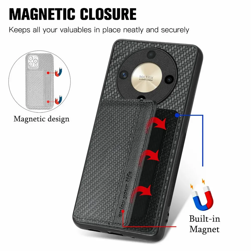 HONOR X9C X9B 5G Skórzane etui na karty Antykradzieżowy magnetyczny panel tylny Honor X9B Etui na telefon Hono X9 C X 9 B Pokrowiec na portfel Funda