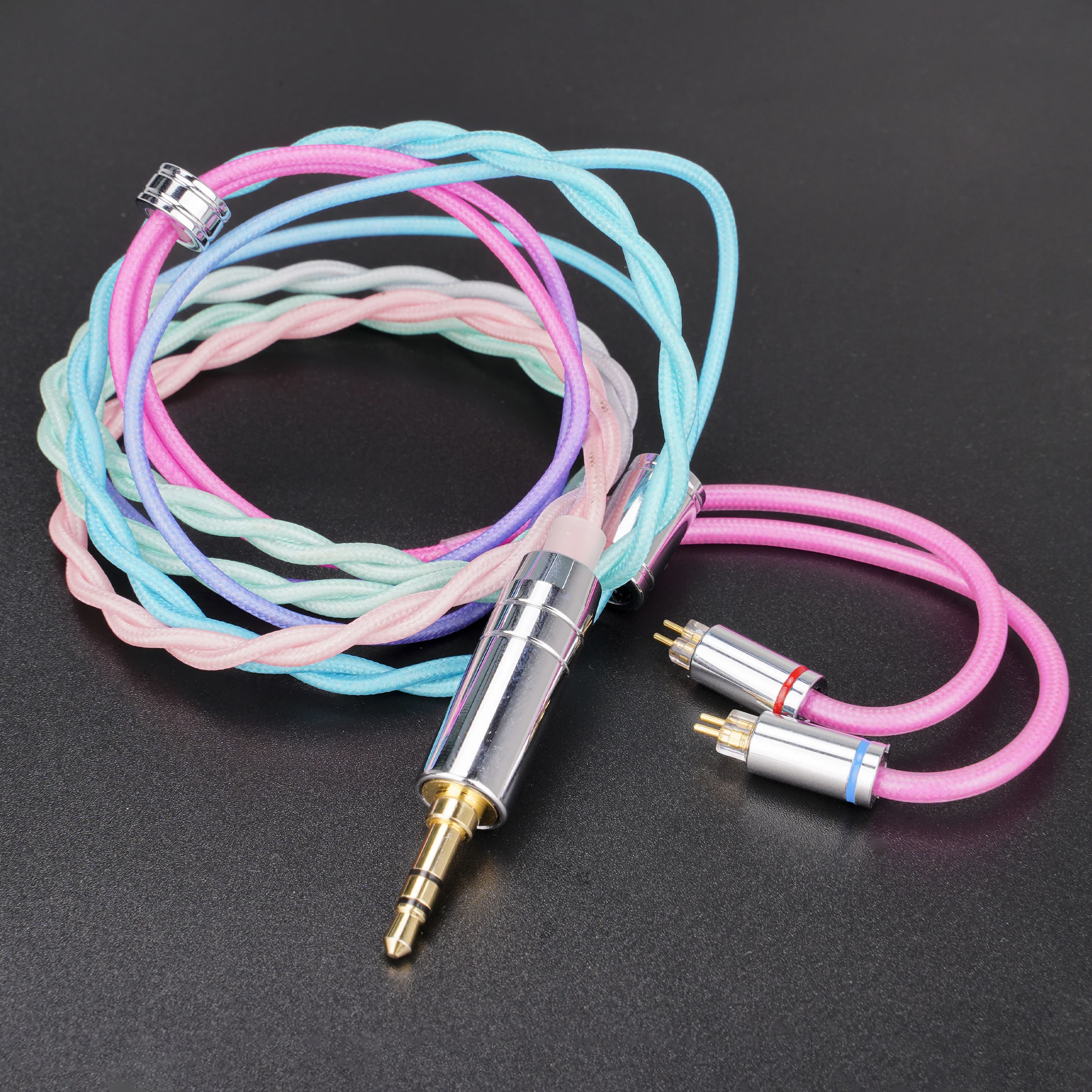 Butfast Rainbow Nylon Braided IEM Cable, 2 Core OCC Silver Plating Earphone Cable Headphone cable 3.5mm/4.4mm-0.78mm mmcx