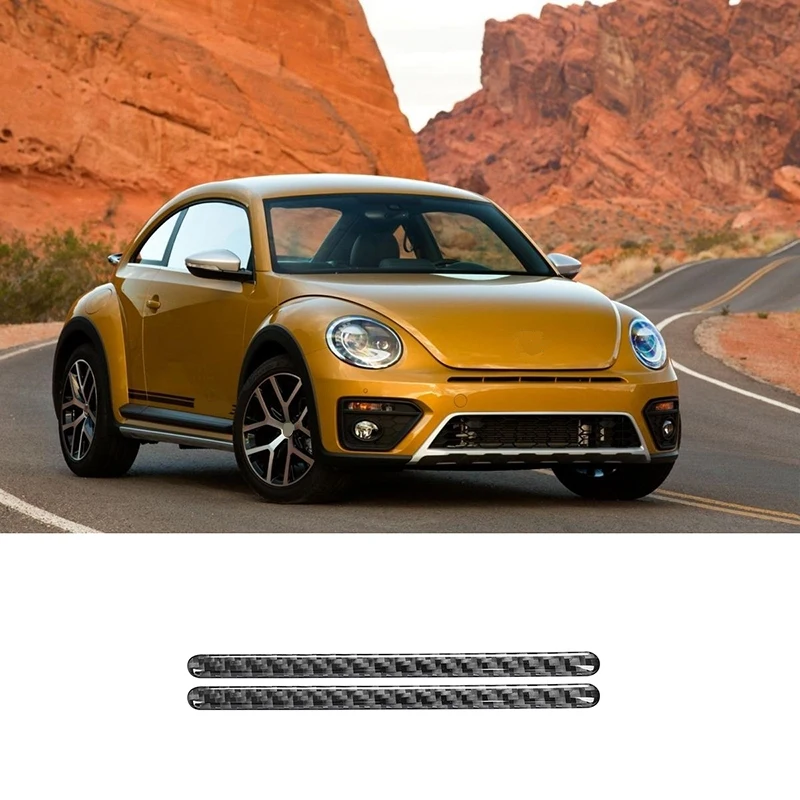 for Beetle 2012-2019 Carbon Fiber Side Door Handle Decorative Strip Trim Cover Interior Accessories