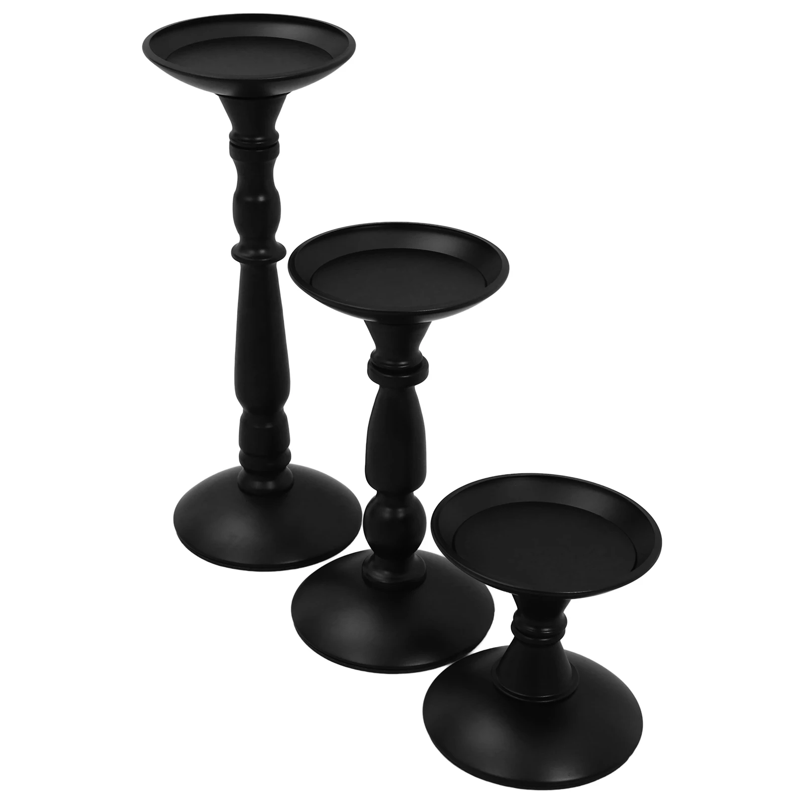 

3 Pcs Iron C Holders Vintage Black Retro Decorative C lesticks for Indoor Party Wedding Tealight Home Decor