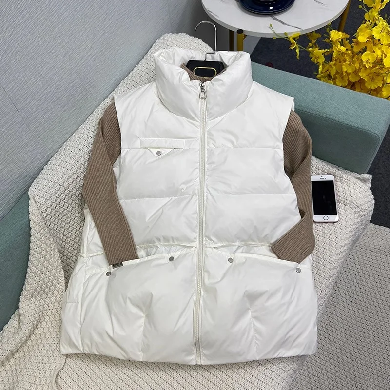

plus Size 300 Pou Lazy Sle Casual Khaki Vest Coat Women Winter Versatile Thiened Vest irt Korean Loose Fit Outerwear