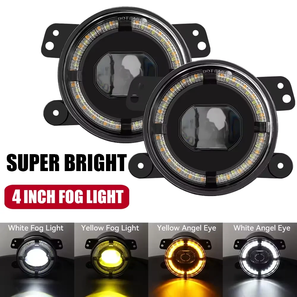 4 Inch LED Fog Lights Headlight Canbus Spotlights Led Automotivo Light Bulbs for Car Jeep Wrangler Off Road Suzuki Samurai