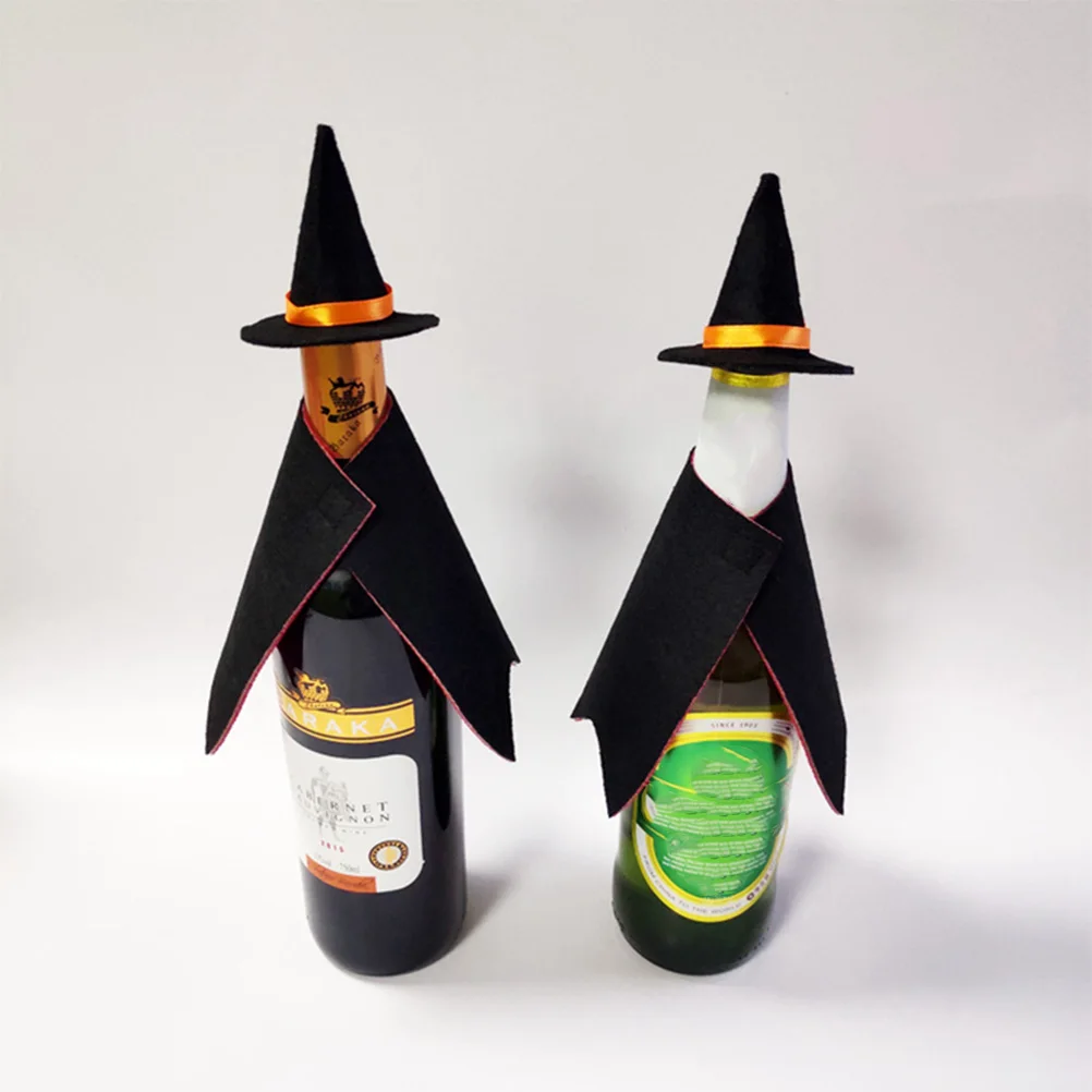 

2 pcs Halloween Mini Wine Bottle Costume Bottle Decoration Set For Festival Lightweight Wine Ornament Halloween Party