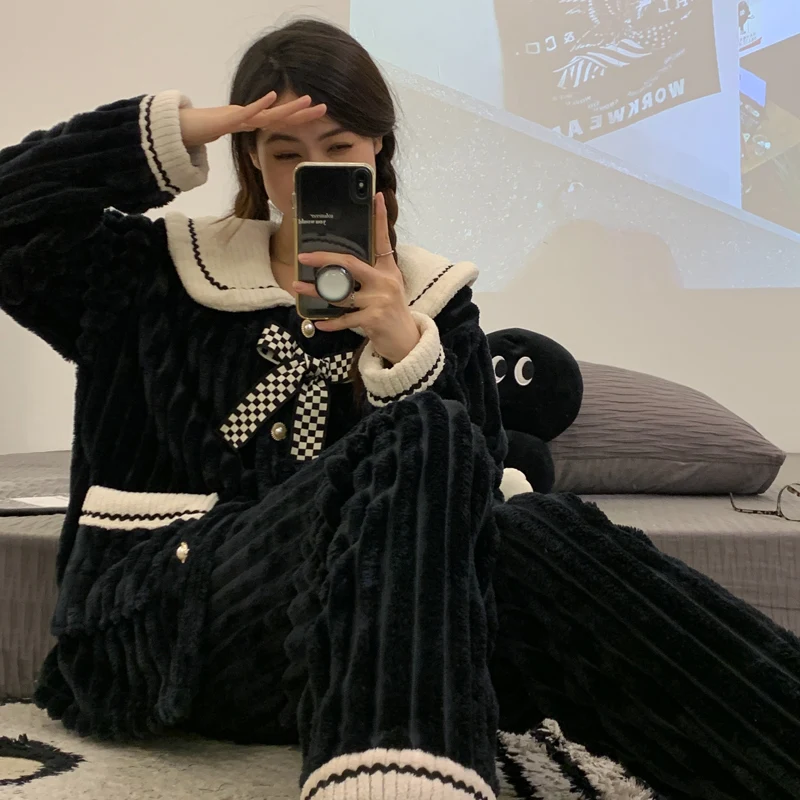 

Комплекты пижам: светло-голубые женские пижамы с принтом «Карандашный рисунок» для девичника, осенний комплект для сна с круглым вырезом, длинными рукавами, длиной до колена