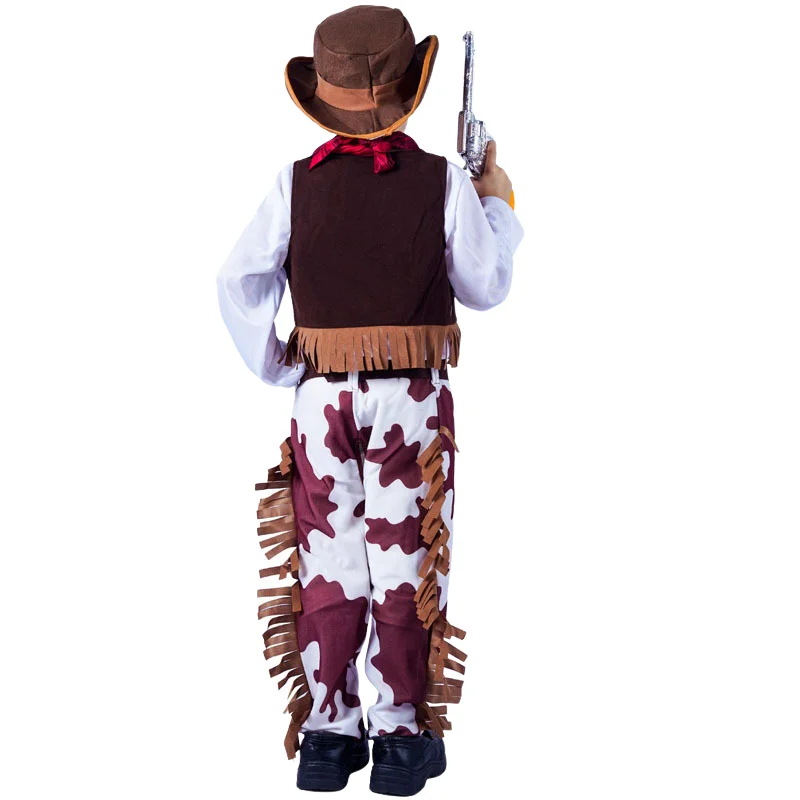 Costume de Cowboy Occidental pour Enfant, Vêtement de Spectacle sur Scène, ixde Vacances, Cosplay Amusant pour Garçon, Imbibé