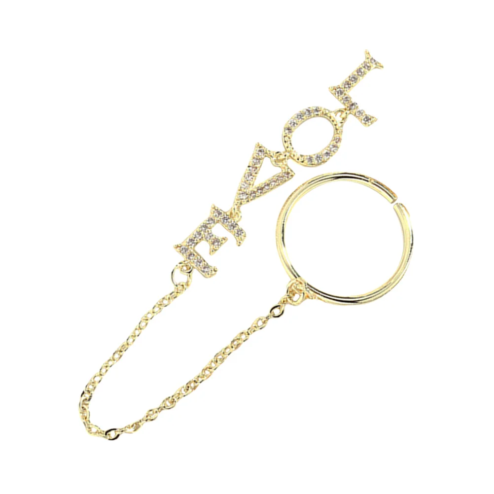 Nail Art Chain Love Ring Nail Charms Zircon Bright Luster Natural Artificial Nails Manicure Jewelry Decoration Festival Party