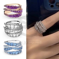 Fashionable and Luxurious S925 Cross Zirconia Ring with High-end Feel, Versatile Jewelry for Parties and Parties - Birthday Gift