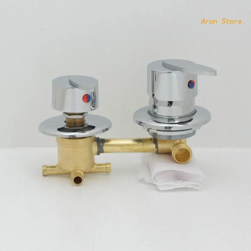 4 Ways Outlet Brass Mixing Diverter Universal Shower Faucets Tap Temperature Mixer Control Screw Bathroom