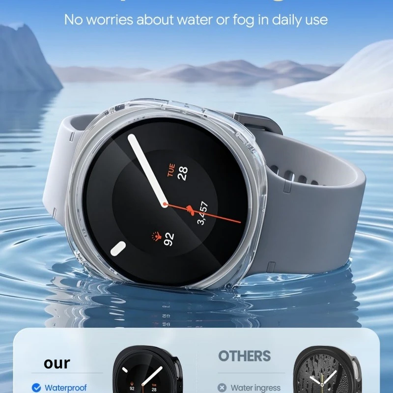 Tempered Glass+Case for Samsung Galaxy Watch 9-8 PC Bumper Cover Screen Protector Correa Galaxy Watch 9 44mm 40mm Accessories