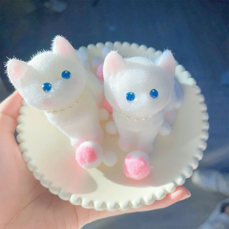 

Super Soft Q-pop Cute Kitten TPR Decompression Toy Desktop Decor Funny Stress Reliever Decompression Fidget Toys For Kids Gifts