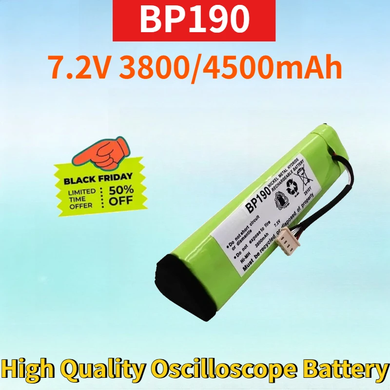 

New BP190 7.2V 3800/4500mAh NI-MH Rechargeable Battery Pack for FLUK 196C 199C192 High Quality Oscilloscope Replacement Battery