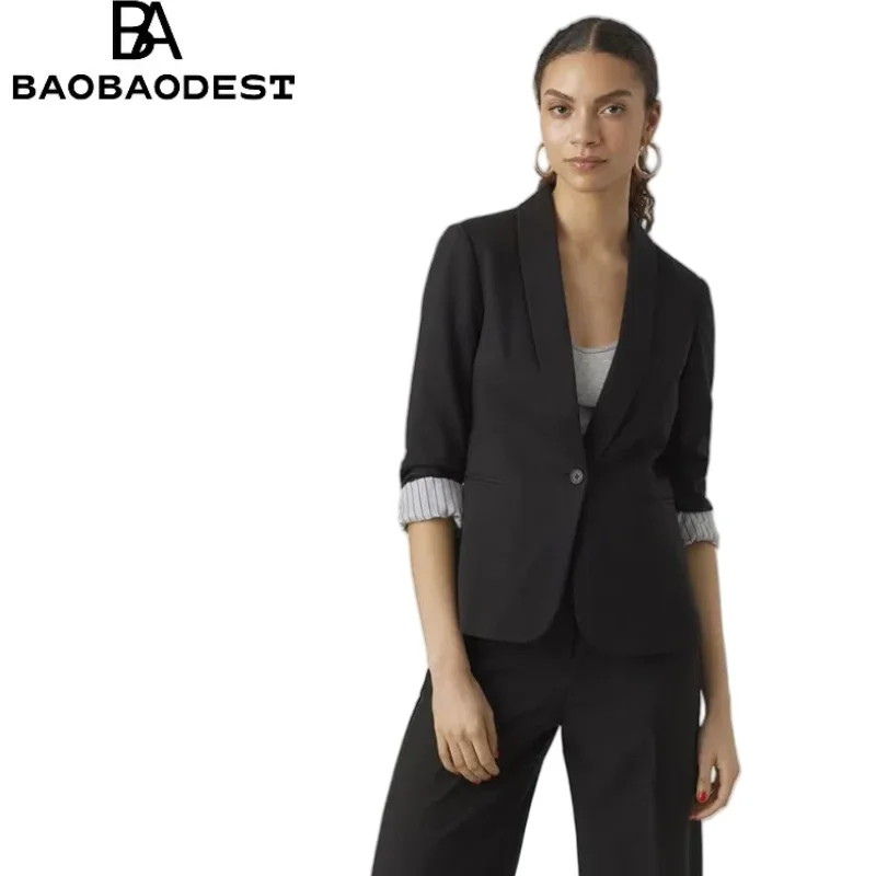 

"Custom Women's Blazer Suit - Single-Breasted Notch Lapel Jacket | Tailored Fit Stretch Fabric, Slim/Regular/Plus Size Options