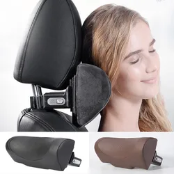 Suede Multifunctional Car Neck Headrest Pillow Support Cushion Adjustable Head Neck Rest Phone Holder and Storage Hook for Child