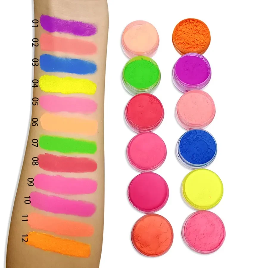 Custom 12colors Waterproof Chamelon Eyeshadow High Pigmented Long Lasting Easy To Apply Fluorescent Eye Shadow Powder Bulk