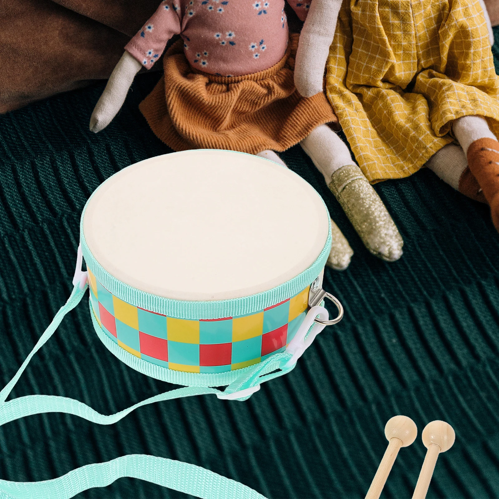 

Children's Double Sided Drum Toddler Instruments Toys Baby Hand Drums Kids Percussion