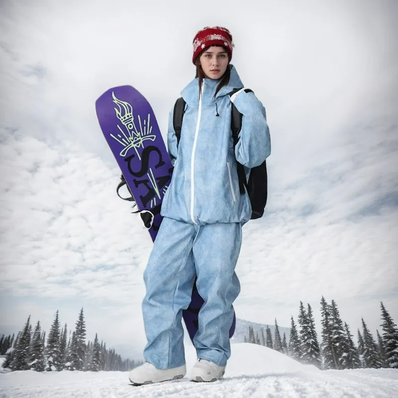

Winter Loose Comfort Ski Suit Waterproof Windproof Thickened Thermal Snowboarding Outdoor Ski Clothing Jacket Pants Women Men
