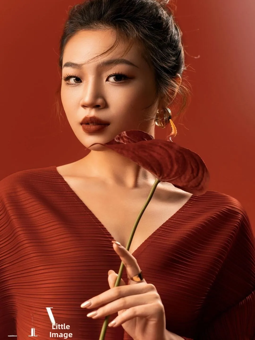 

New Premium Red Portrait Dress for Photo Studio Artistic Image Photography Clothing Chinese National Style Women's Fashion