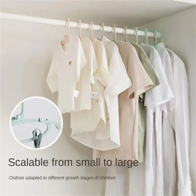 Children Baby Clothes Storage Hanger With Clothespin Adjustable Storage Rack Home Storage Organizer For Kid Clothes Coat Dress