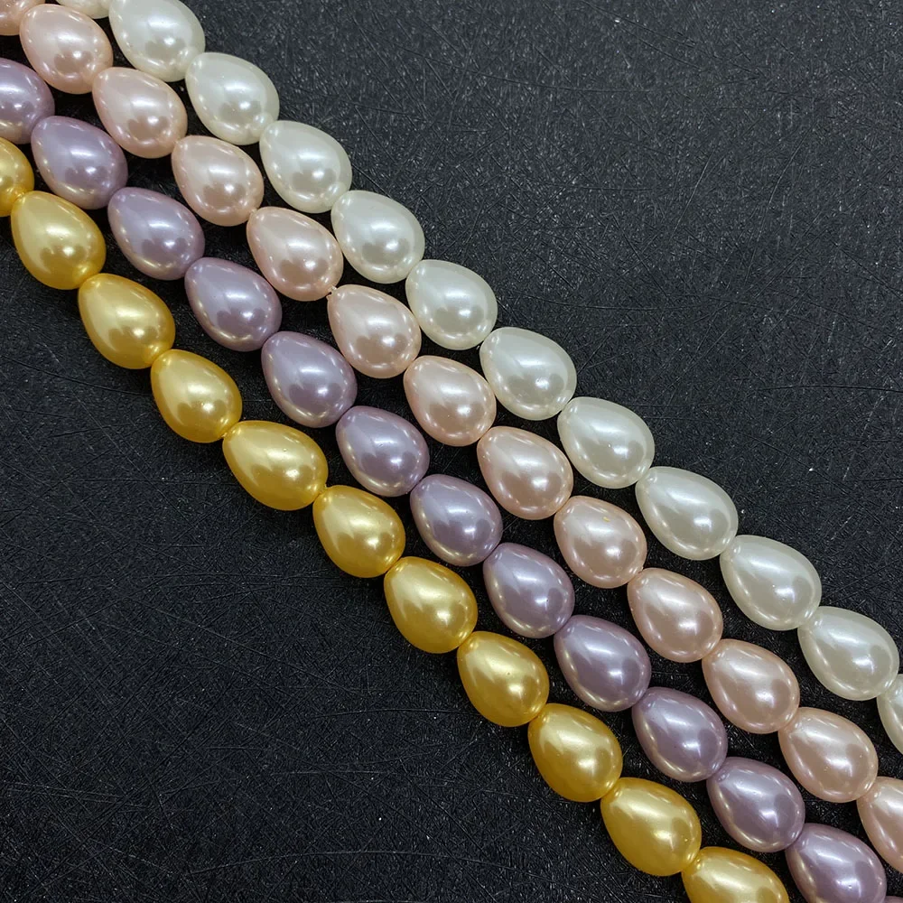 

Natural Shell Water Droplet Shape Beads DIY Women's Jewelry Necklace Bracelet Earrings Colorful Shell Loose Beads 15.5"