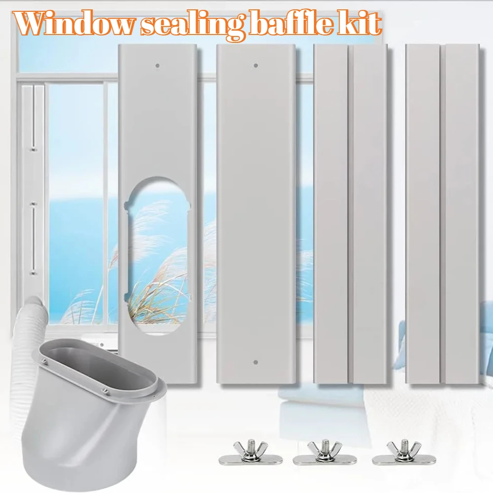 Windproof and Leak Proof Window Sealing Baffle Kit  Sliding Window Ventilation Board Convenient Air Conditioning Exhaust Hose