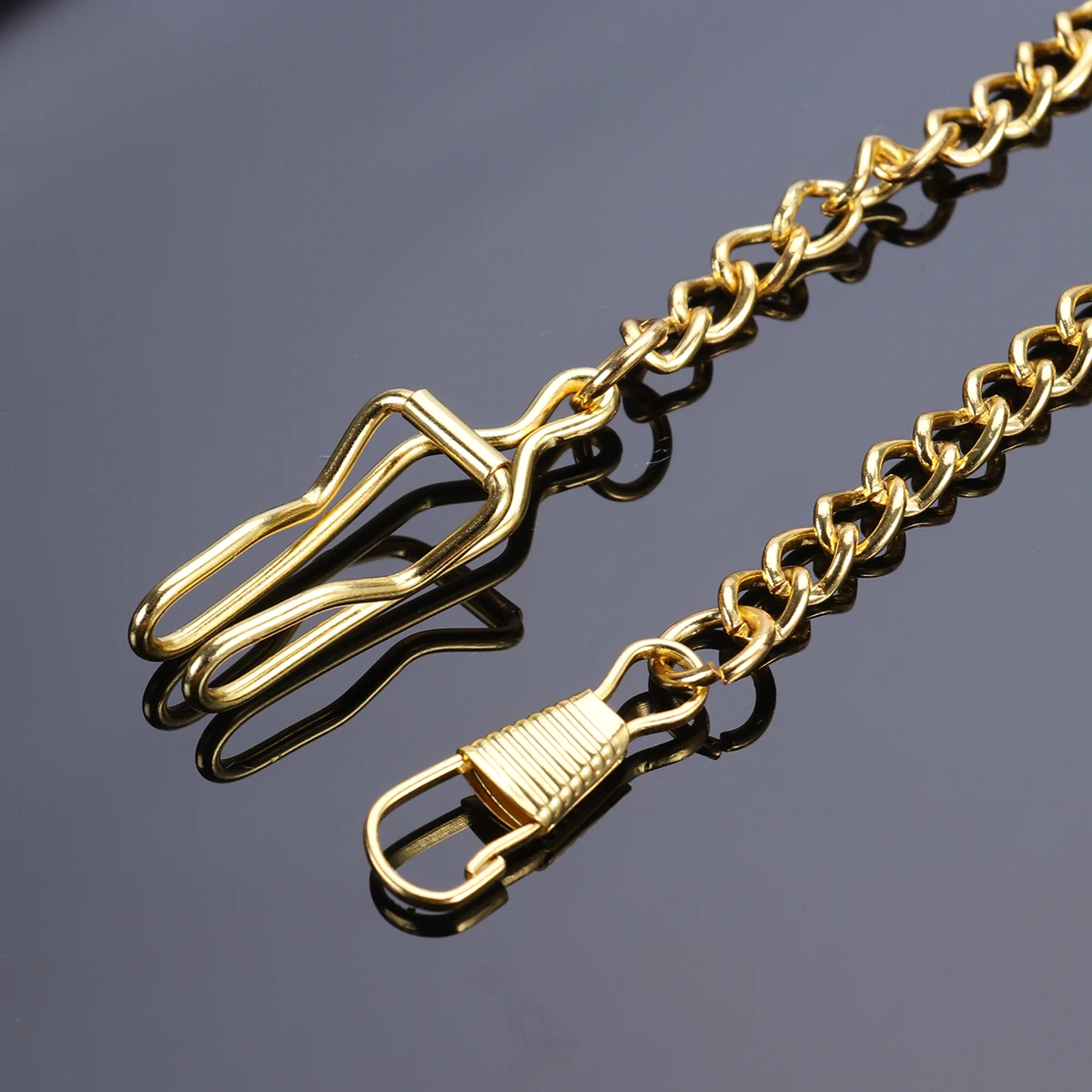 Golden Pocket Watch Chain Popularity among Users Silver Plated for Men and Women
