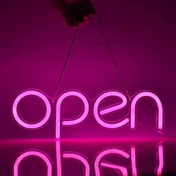 Business Sign Open Neon Sign LED Night Light Hanging Window Shop Cafe Bar Restaurant Decoration Personalized Custom Neon Lamp