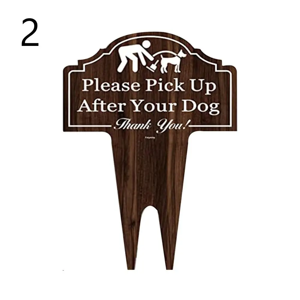 New Outdoor Garden Lawn Please Pick Up After Your Dog Garden Ornament Durable No Pooping Dog Sign Easy to Use Wood Yard Sign