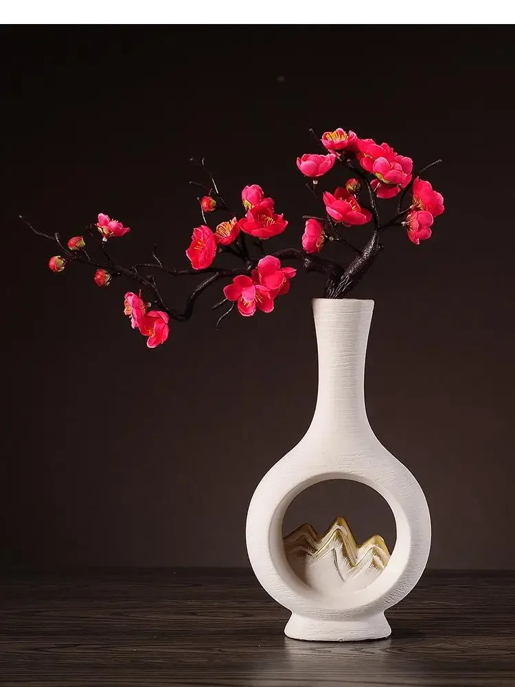

#For Chinese Style Ceramic Vase Hollow Out Jinshan Handmade Modern Home Decoration Flower Arrangement Accessories^