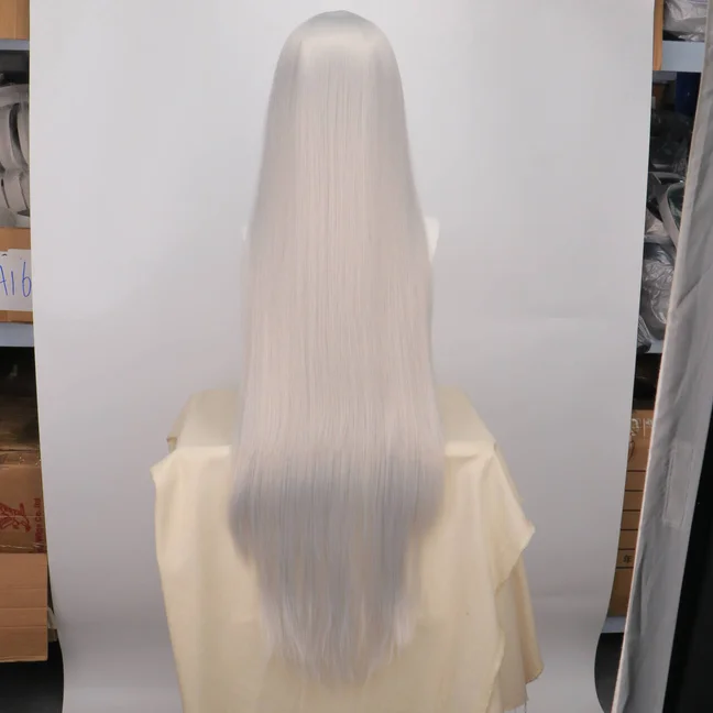 WHIMSICAL W Synthetic Hair Cosplay Wig Older Sister Spider 100cm Silver White Long Wigs