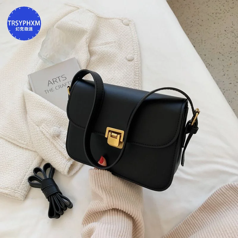 TRSYPHXM-Bolsa feminina de temperamento, bolsa tiracolo simples, bolsa de ombro única, bolsa quadrada pequena, moda retrô, nova, 2024