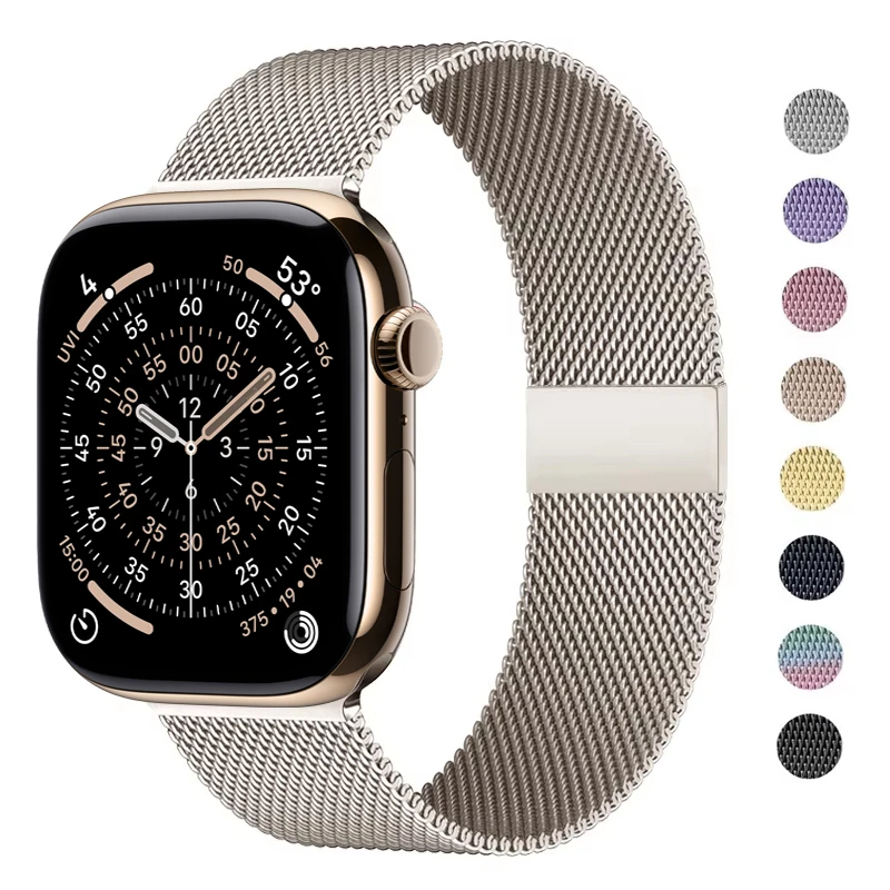 

Milanese loop For Apple Watch straps 45mm 44mm 40mm 41mm 42mm-46mm correa bracelet iwatch series 8 7 6 5 SE 9 11 10 Ultra 2 49mm