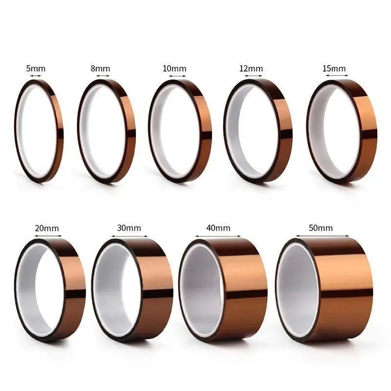 

5mm-50mm Gold finger high-temperature resistant tea color PET polyimide tape insulation, high temperature resistant up to 280°.