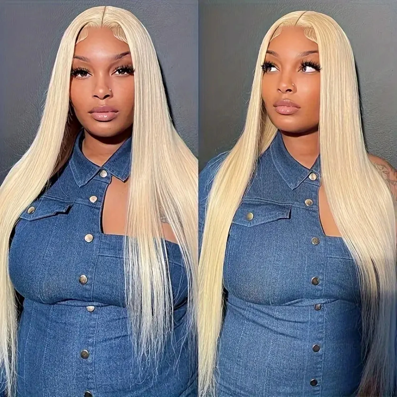 613 Straight Lace Front Wig Human Hair 13x4 Blonde 180 Density 613 HD Lace Front Wigs Human Hair Pre Plucked with Baby Hair